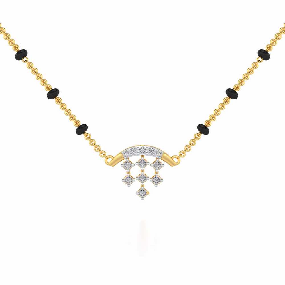 Dangle Moon Silver Mangalsutra - Yellow Gold - Image 1