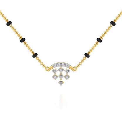 Dangle Moon Silver Mangalsutra - Yellow Gold - Image 1