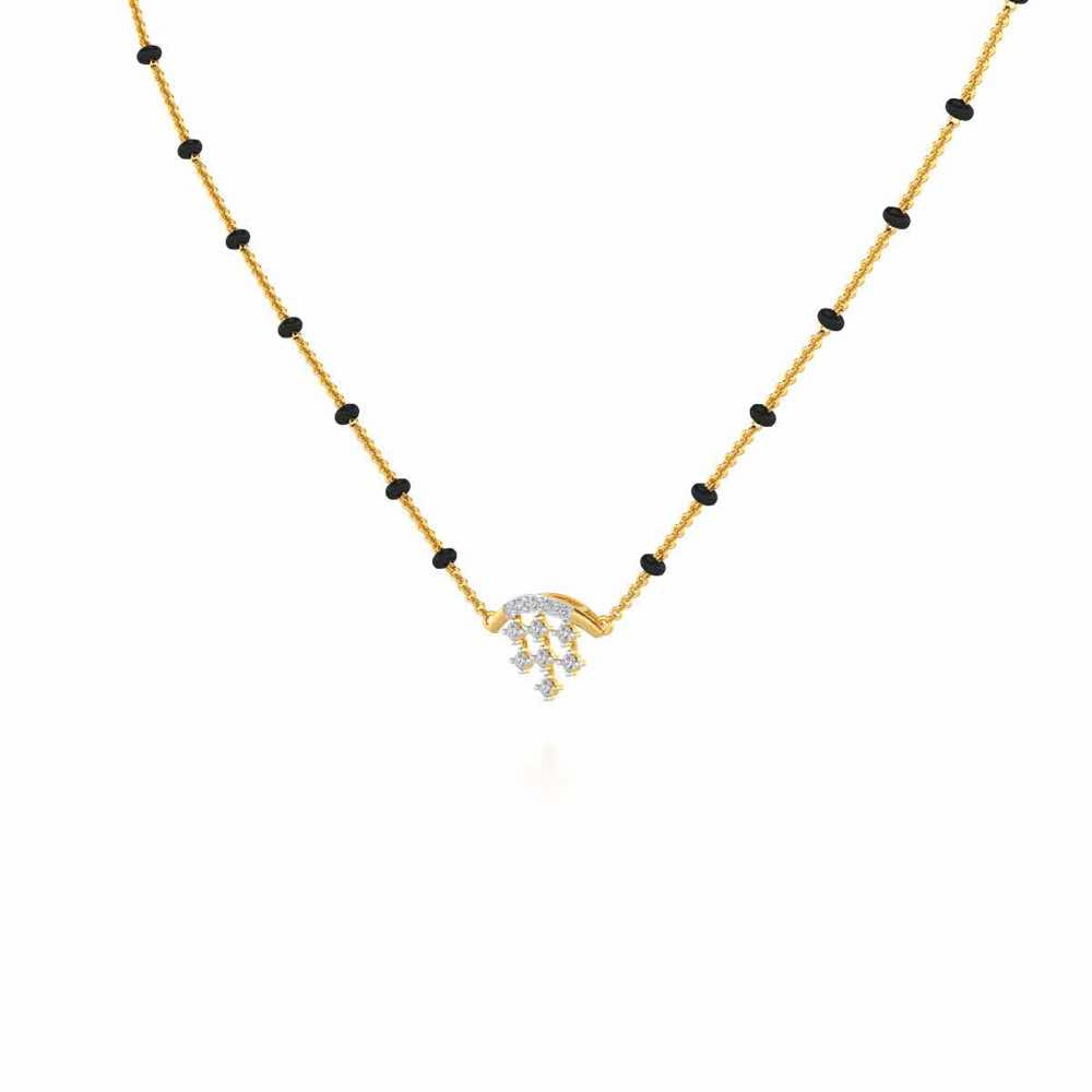 Dangle Moon Silver Mangalsutra - Yellow Gold - Image 2