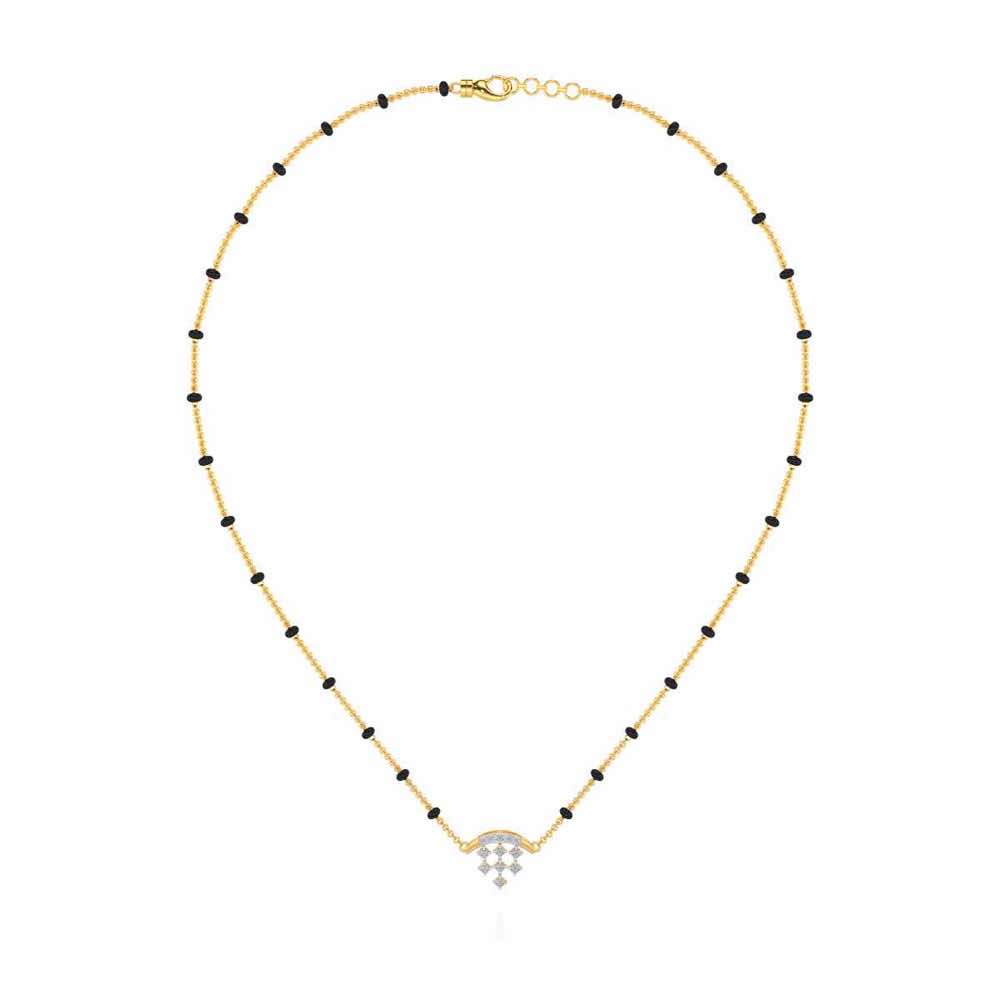 Dangle Moon Silver Mangalsutra - Yellow Gold - Image 3