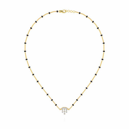 Dangle Moon Silver Mangalsutra - Yellow Gold - Image 3