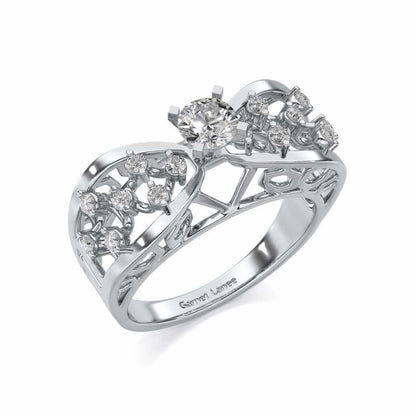Danisha Solitaire Ring - White Gold - Image 1