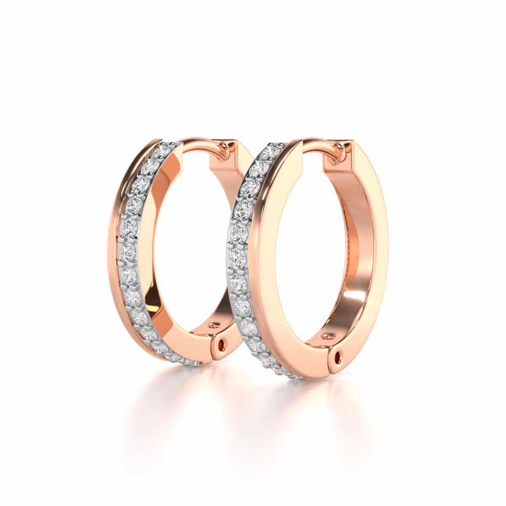 Simplicity Silver Bali Earrings - Rose Gold - Image 3