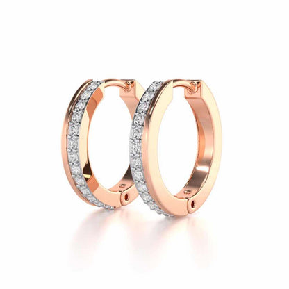 Simplicity Silver Bali Earrings - Rose Gold - Image 3