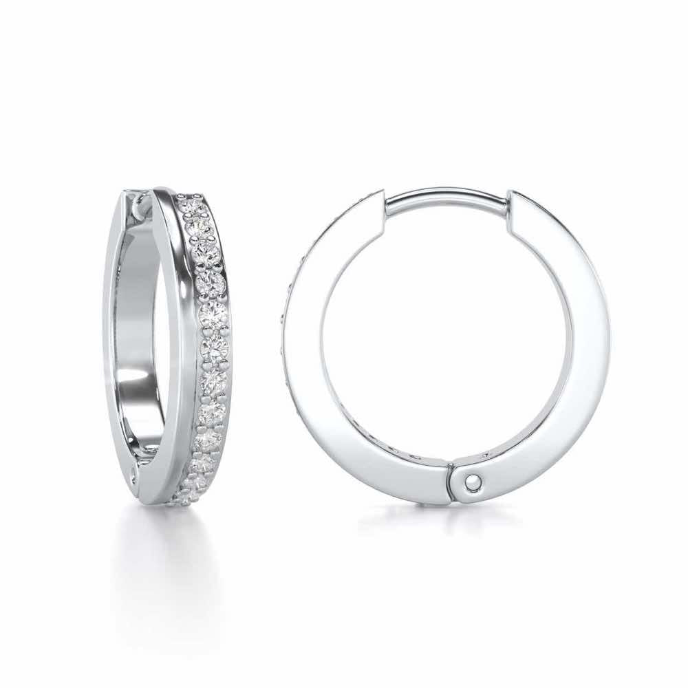Simplicity Silver Bali Earrings - White Gold - Image 4