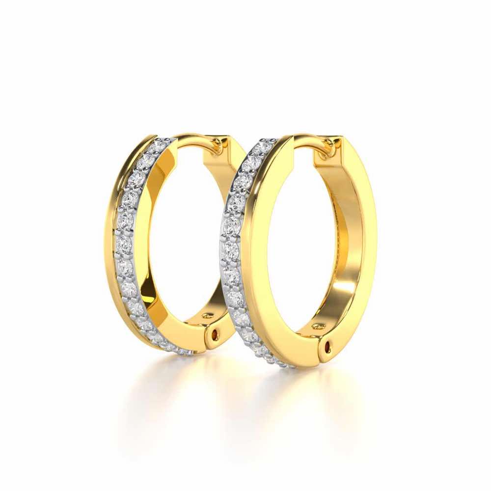 Simplicity Silver Bali Earrings - Yellow Gold - Image 3