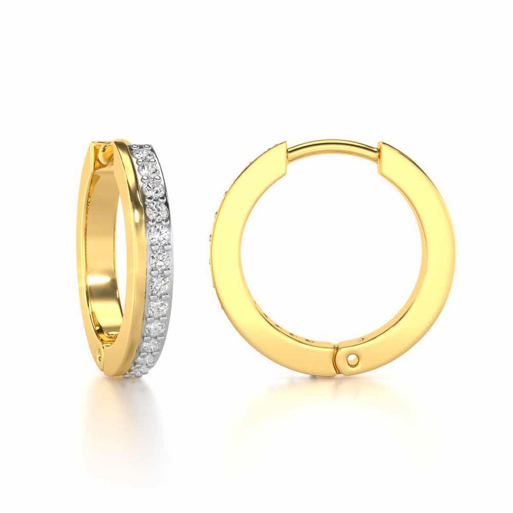 Simplicity Silver Bali Earrings - Yellow Gold - Image 4