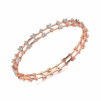 Dara Silver Bangles - Rose Gold - Image 1