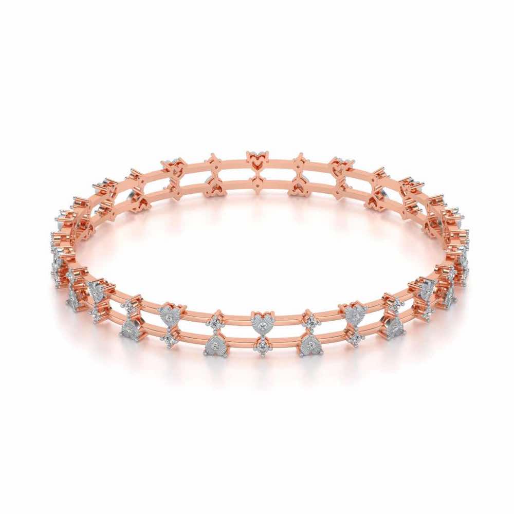 Dara Silver Bangles - Rose Gold - Image 2