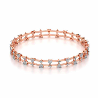 Dara Silver Bangles - Rose Gold - Image 2