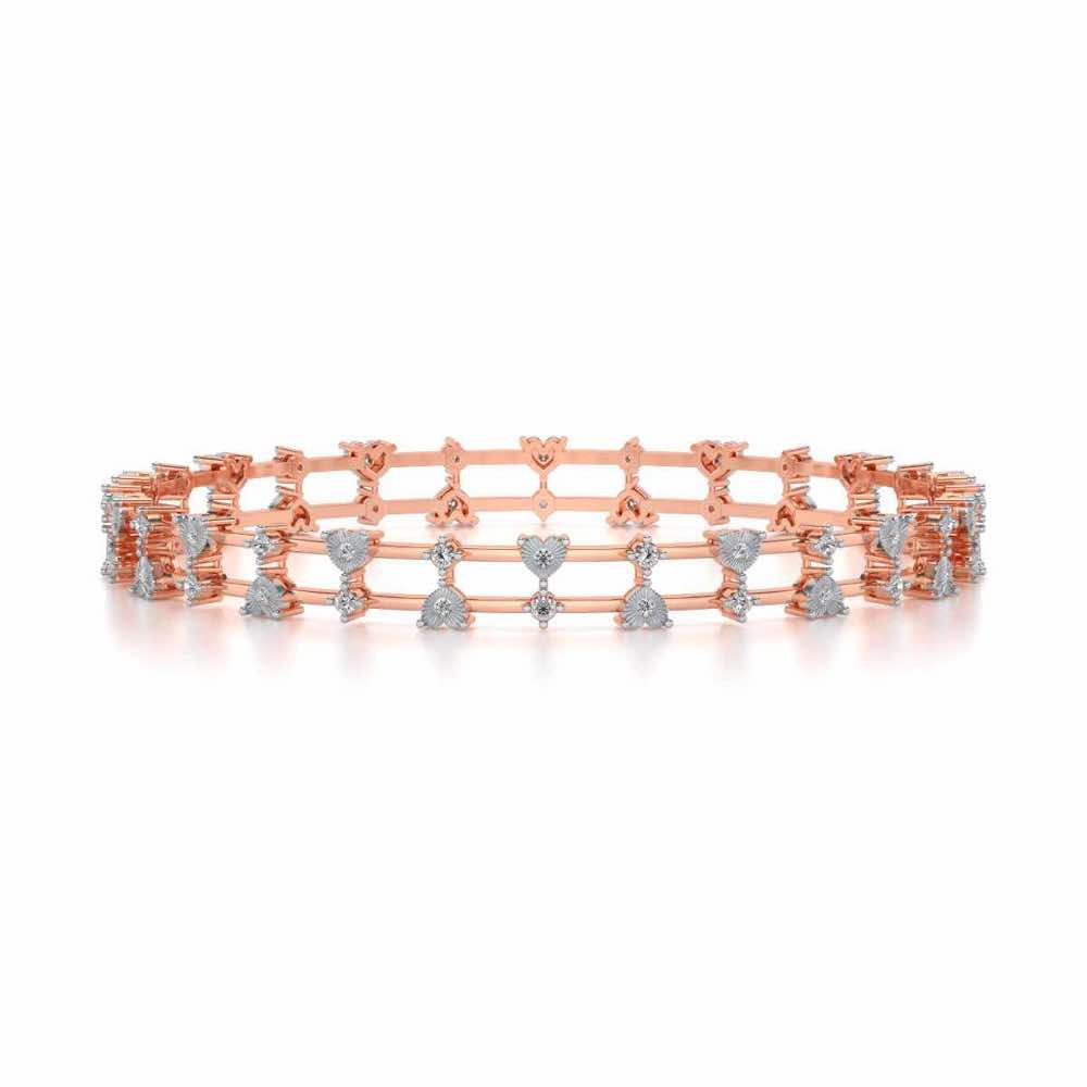 Dara Silver Bangles - Rose Gold - Image 4