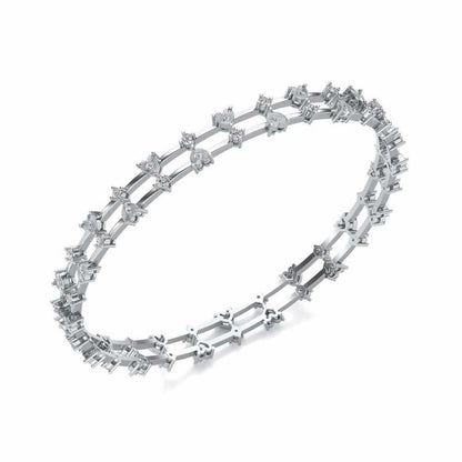 Dara Silver Bangles - White Gold - Image 1