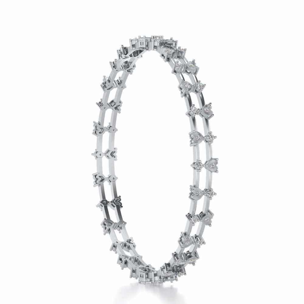 Dara Silver Bangles - White Gold - Image 3