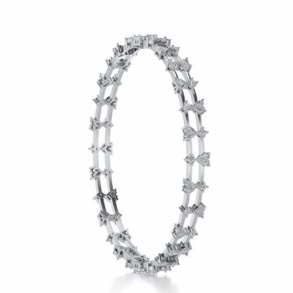 Dara Silver Bangles - White Gold - Image 3