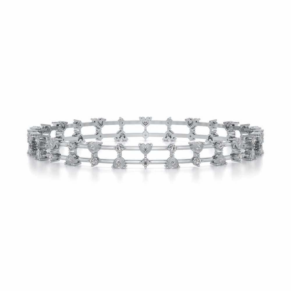 Dara Silver Bangles - White Gold - Image 4