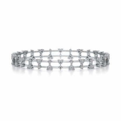 Dara Silver Bangles - White Gold - Image 4
