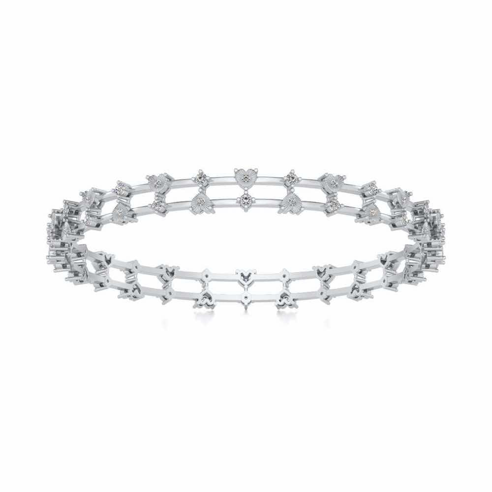 Dara Silver Bangles - White Gold - Image 5