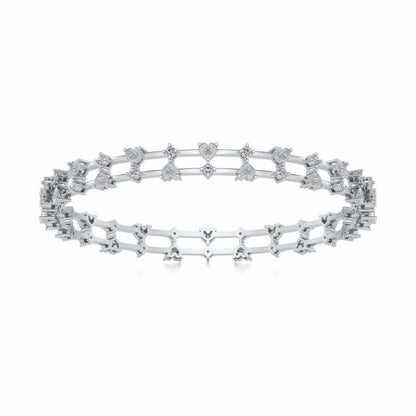 Dara Silver Bangles - White Gold - Image 5