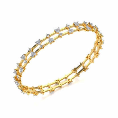 Dara Silver Bangles - Yellow Gold - Image 1