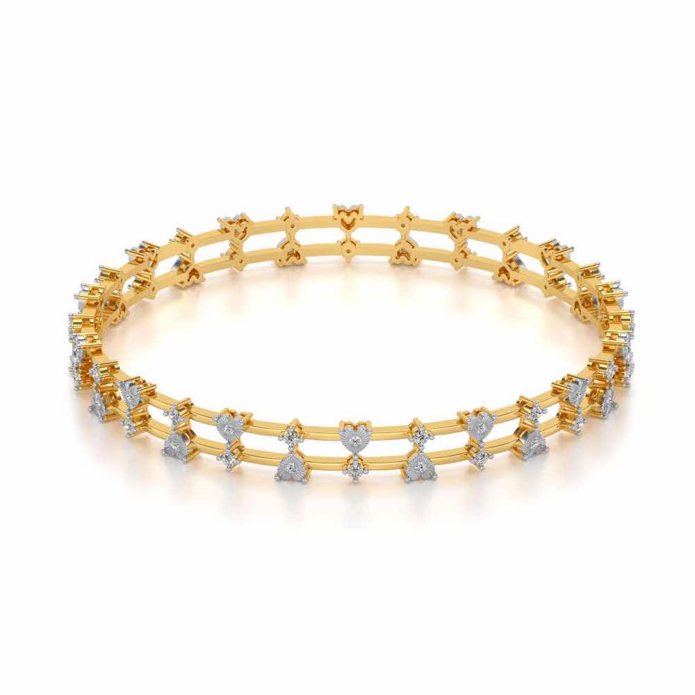 Dara Silver Bangles - Yellow Gold - Image 2