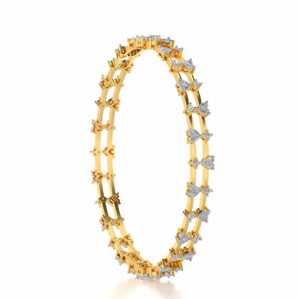 Dara Silver Bangles - Yellow Gold - Image 3