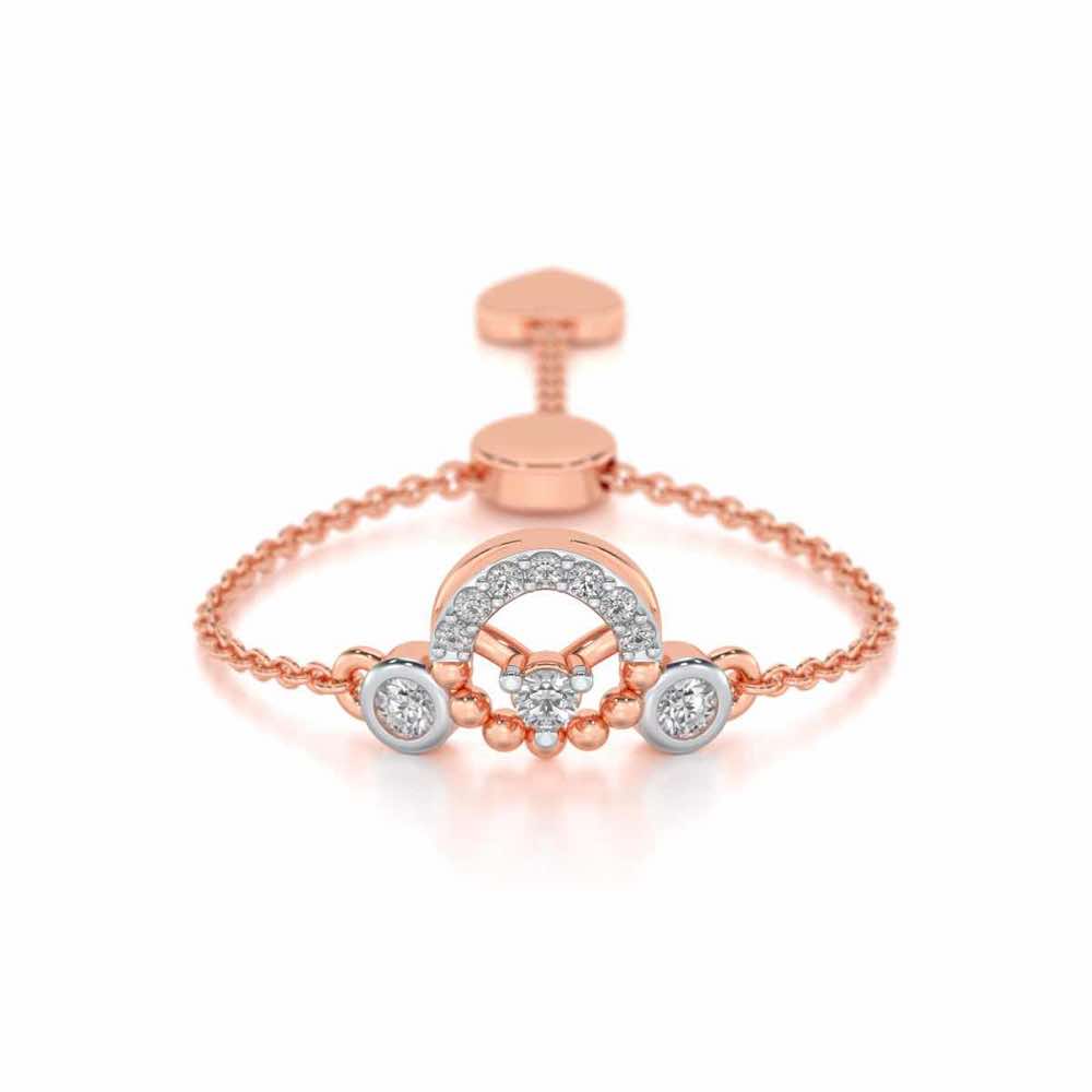 Daraksha Adjustable Silver Ring - Rose Gold - Image 1