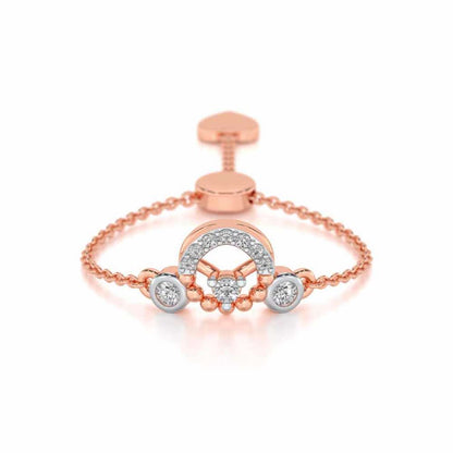 Daraksha Adjustable Silver Ring - Rose Gold - Image 1