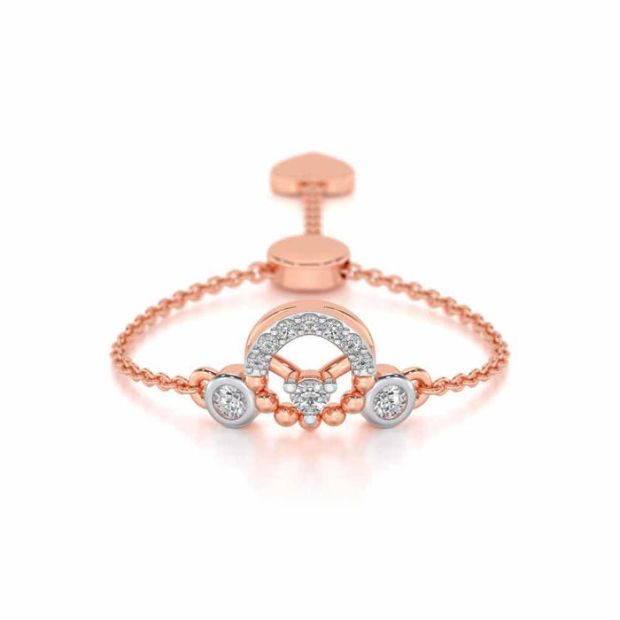 Daraksha Adjustable Silver Ring - Rose Gold - Image 1