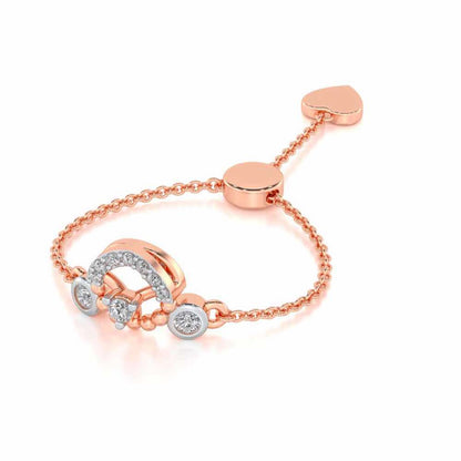 Daraksha Adjustable Silver Ring - Rose Gold - Image 2