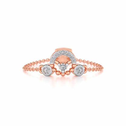 Daraksha Adjustable Silver Ring - Rose Gold - Image 5