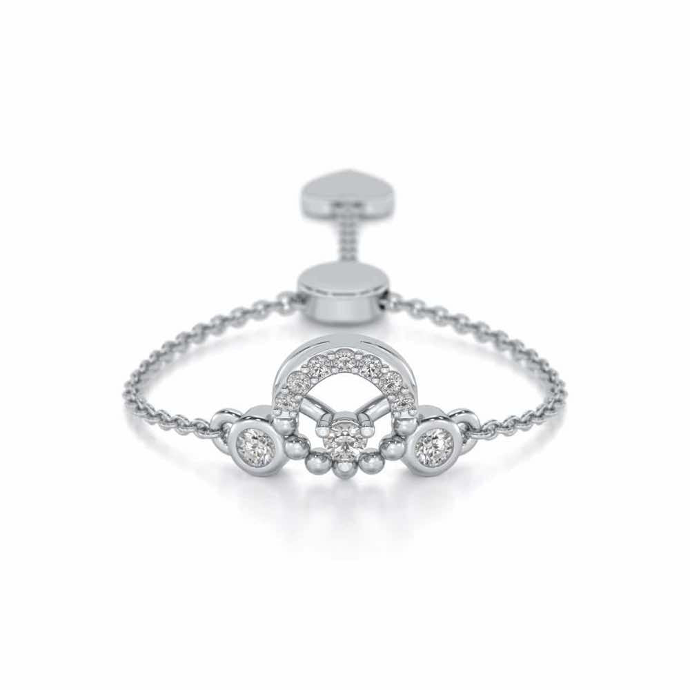 Daraksha Adjustable Silver Ring - White Gold - Image 1