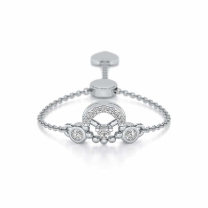 Daraksha Adjustable Silver Ring - White Gold - Image 1