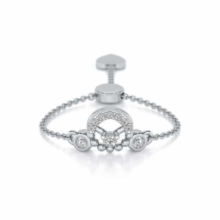 Daraksha Adjustable Silver Ring - White Gold - Image 1