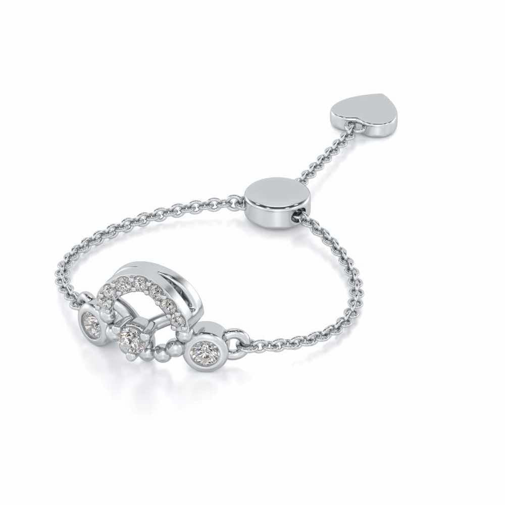 Daraksha Adjustable Silver Ring - White Gold - Image 2