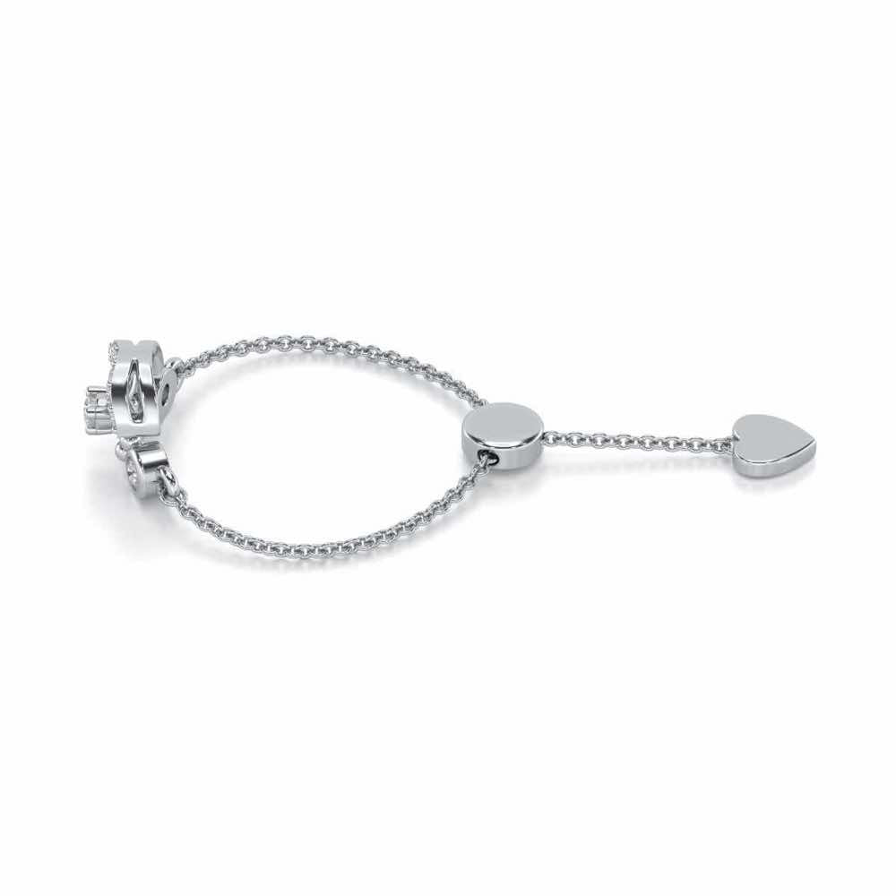 Daraksha Adjustable Silver Ring - White Gold - Image 3