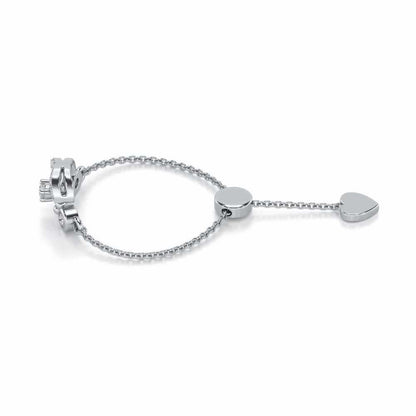 Daraksha Adjustable Silver Ring - White Gold - Image 3