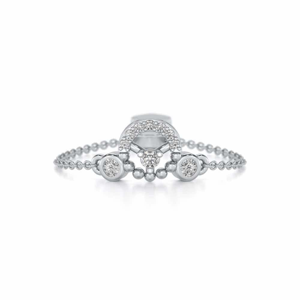 Daraksha Adjustable Silver Ring - White Gold - Image 5