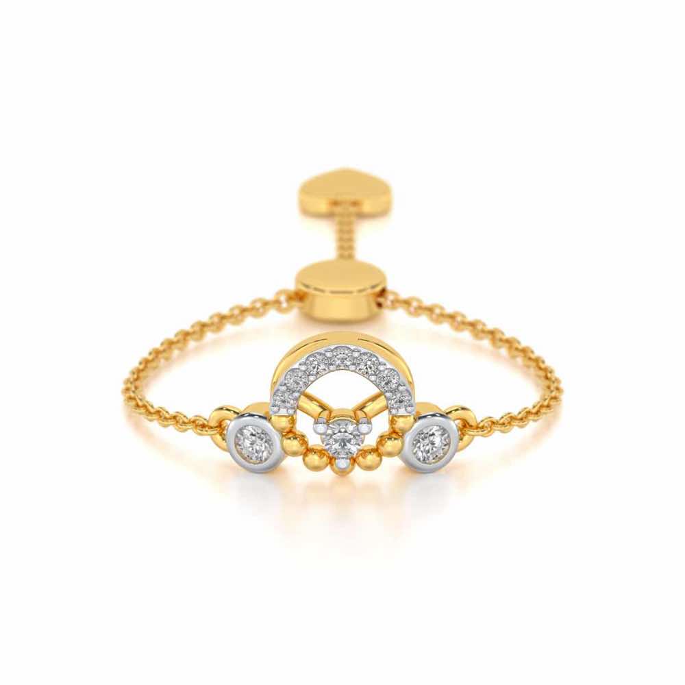 Daraksha Adjustable Silver Ring - Yellow Gold - Image 1