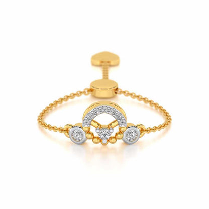 Daraksha Adjustable Silver Ring - Yellow Gold - Image 1
