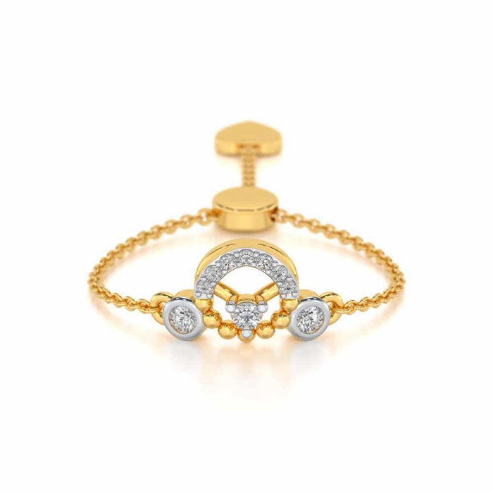 Daraksha Adjustable Silver Ring - Yellow Gold - Image 1