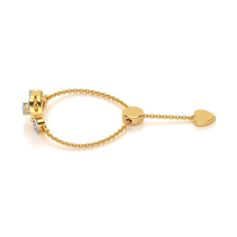 Daraksha Adjustable Silver Ring - Yellow Gold - Image 3