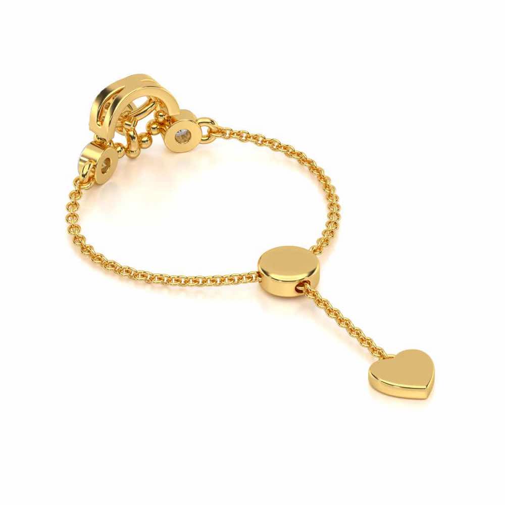 Daraksha Adjustable Silver Ring - Yellow Gold - Image 4