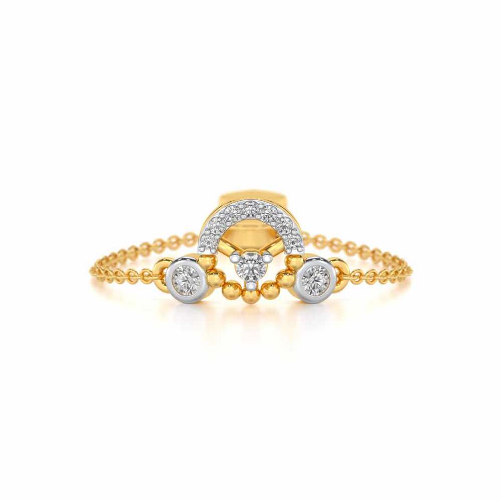 Daraksha Adjustable Silver Ring - Yellow Gold - Image 5