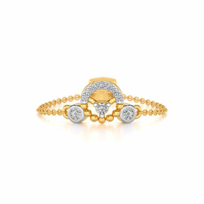 Daraksha Adjustable Silver Ring - Yellow Gold - Image 5