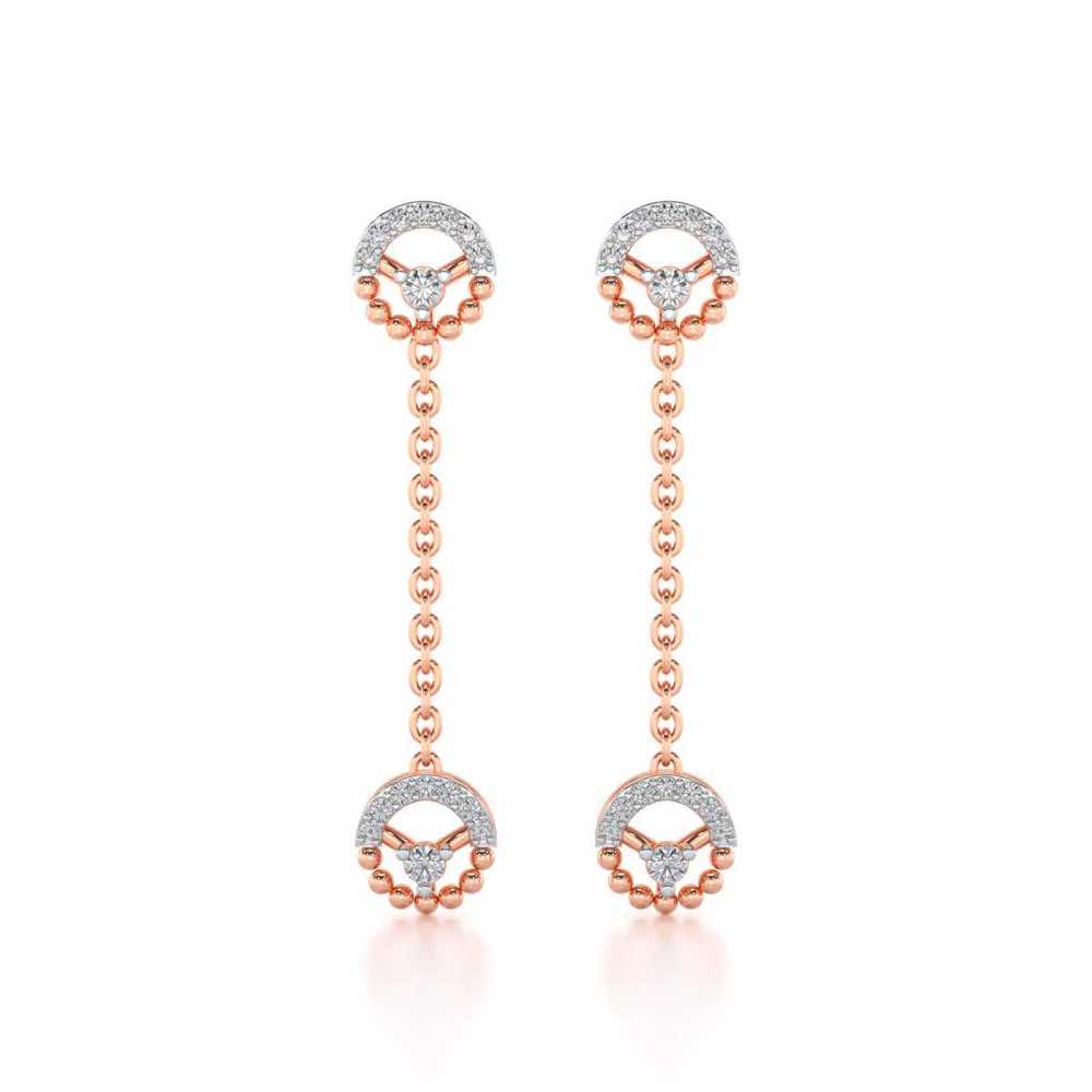 Daraksha Silver Earrings - Rose Gold - Image 1