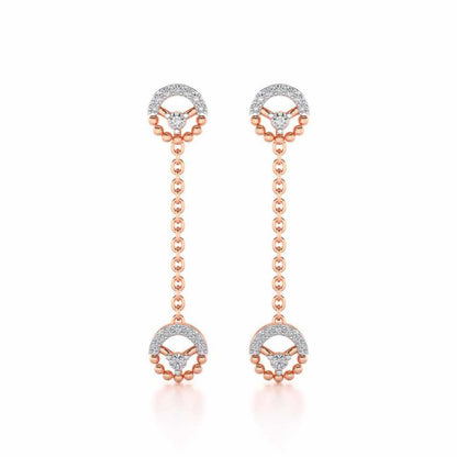 Daraksha Silver Earrings - Rose Gold - Image 1