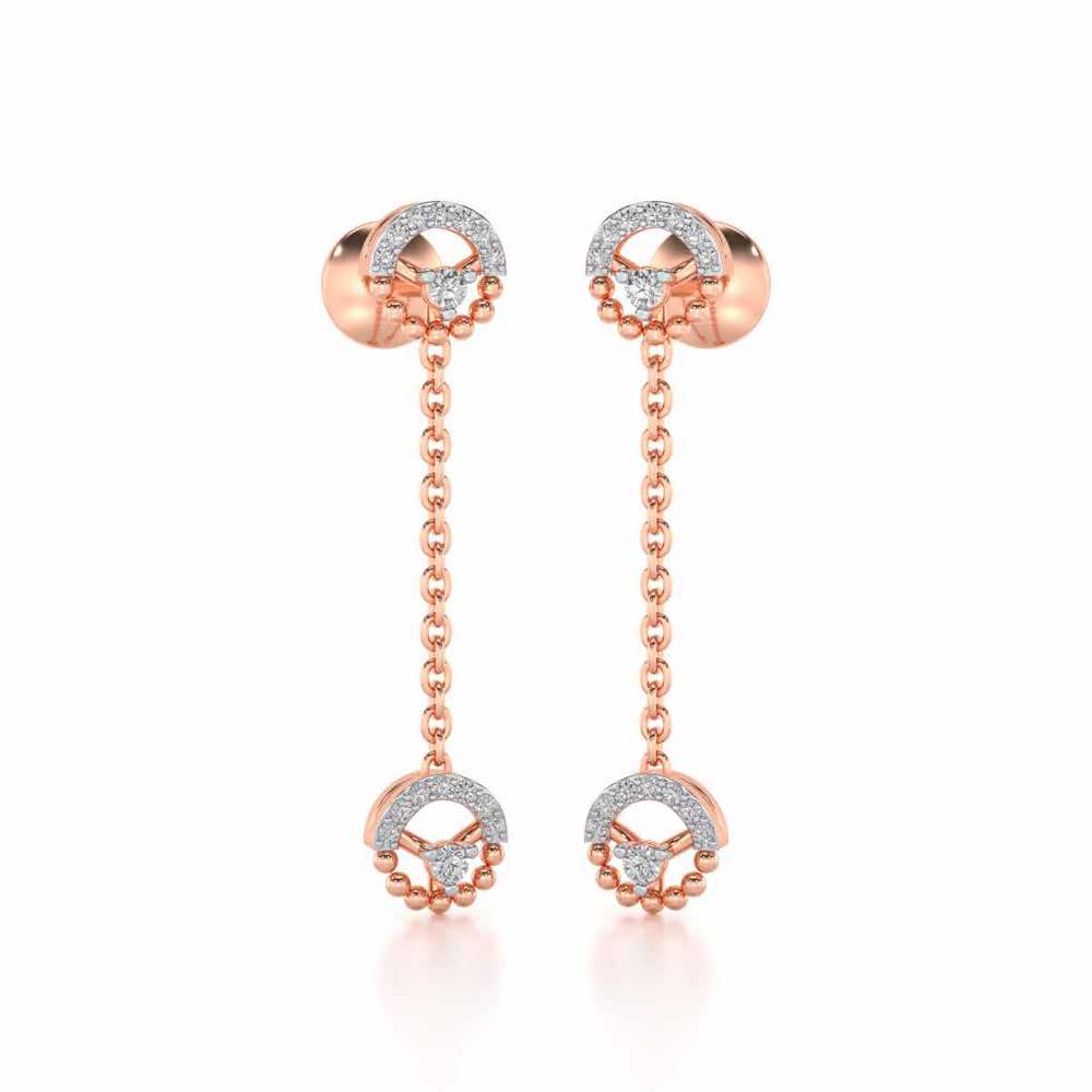 Daraksha Silver Earrings - Rose Gold - Image 2