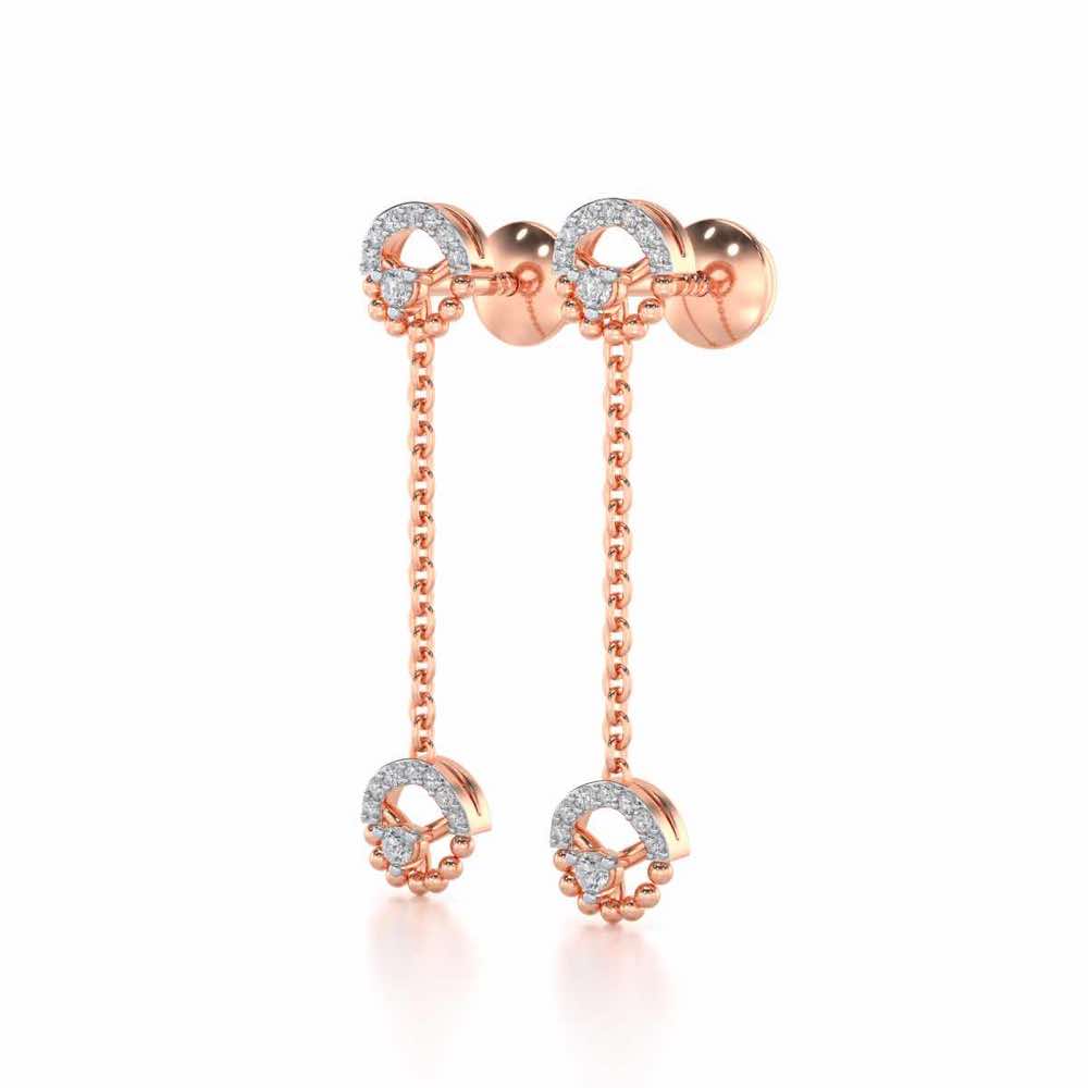 Daraksha Silver Earrings - Rose Gold - Image 3