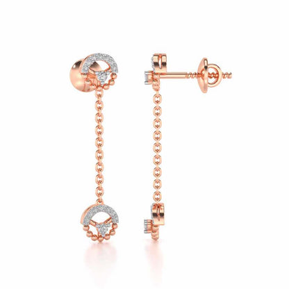 Daraksha Silver Earrings - Rose Gold - Image 4