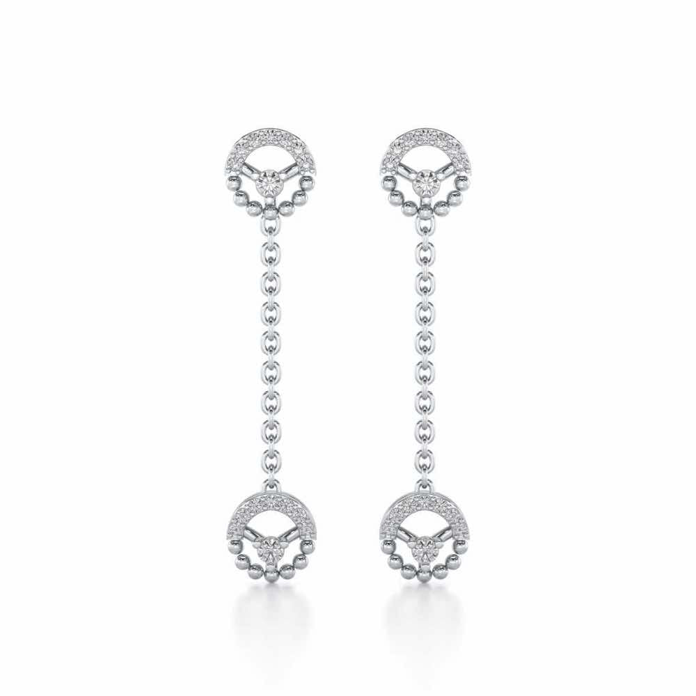 Daraksha Silver Earrings - White Gold - Image 1